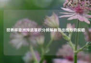 世界杯亚洲预选赛积分榜解析及出线形势前瞻