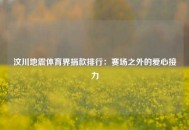 汶川地震体育界捐款排行：赛场之外的爱心接力