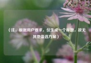 （注，根据用户要求，仅生成一个标题，故无其他备选方案）