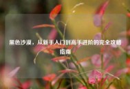 黑色沙漠，从新手入门到高手进阶的完全攻略指南