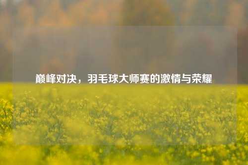 巅峰对决，羽毛球大师赛的激情与荣耀