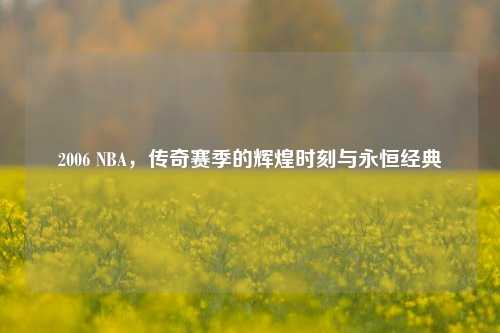 2006 NBA,传奇赛季的辉煌时刻与永恒经典