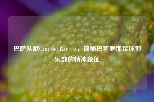 巴萨队歌Cant del Barça，揭秘巴塞罗那足球俱乐部的精神象征