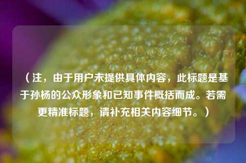 （注，由于用户未提供具体内容，此标题是基于孙杨的公众形象和已知事件概括而成。若需更精准标题，请补充相关内容细节。）