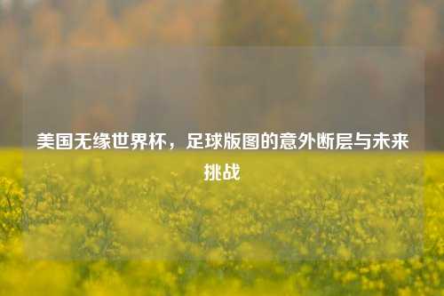 美国无缘世界杯，足球版图的意外断层与未来挑战