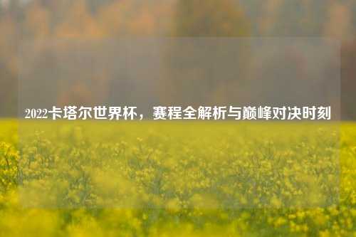 2022卡塔尔世界杯，赛程全解析与巅峰对决时刻