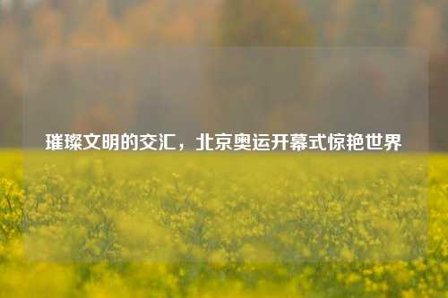 璀璨文明的交汇，北京奥运开幕式惊艳世界
