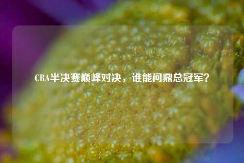 CBA半决赛巅峰对决,谁能问鼎总冠军?