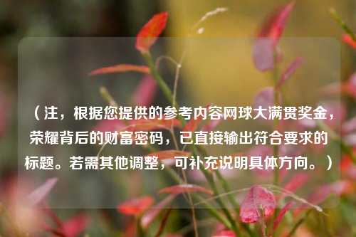 (注,根据您提供的参考内容网球大满贯奖金,荣耀背后的财富密码,已直接输出符合要求的标题。若需其他调整,可补充说明具体方向。)