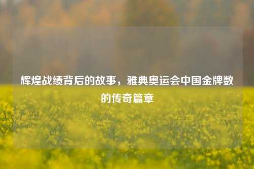 辉煌战绩背后的故事,雅典奥运会中国金牌数的传奇篇章