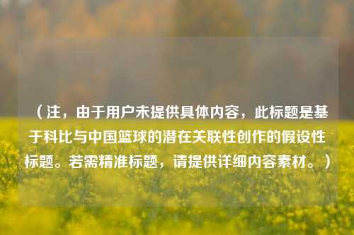 (注,由于用户未提供具体内容,此标题是基于科比与中国篮球的潜在关联性创作的假设性标题。若需精准标题,请提供详细内容素材。)