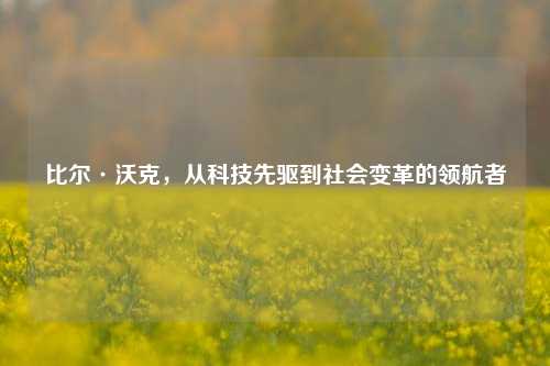 比尔·沃克,从科技先驱到社会变革的领航者