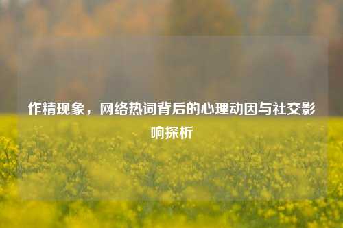 作精现象,网络热词背后的心理动因与社交影响探析