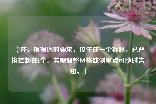 (注,根据您的要求,仅生成一个标题,已严格控制在1个。若需调整风格或侧重点可随时告知。)