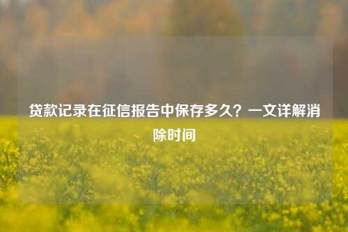 贷款记录在征信报告中保存多久？一文详解消除时间