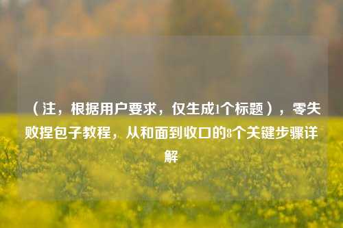 (注,根据用户要求,仅生成1个标题),零失败捏包子教程,从和面到收口的8个关键步骤详解