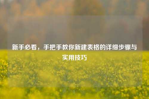 新手必看,手把手教你新建表格的详细步骤与实用技巧