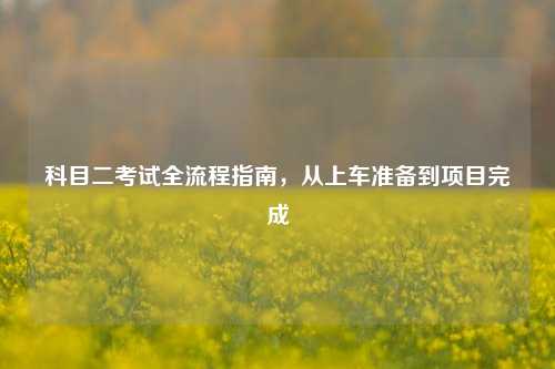 科目二考试全流程指南，从上车准备到项目完成