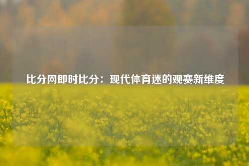 比分网即时比分：现代体育迷的观赛新维度