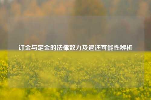 订金与定金的法律效力及退还可能性辨析