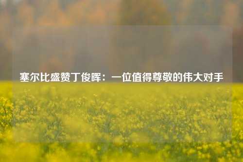 塞尔比盛赞丁俊晖：一位值得尊敬的伟大对手