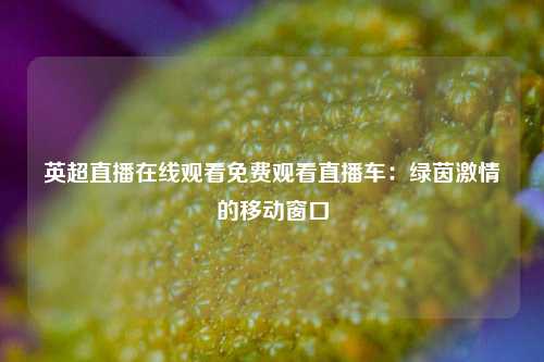 英超直播在线观看免费观看直播车：绿茵激情的移动窗口