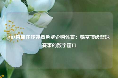 NBA直播在线观看免费企鹅体育：畅享顶级篮球赛事的数字窗口