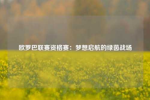 欧罗巴联赛资格赛：梦想启航的绿茵战场