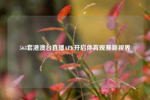 563套港澳台直播APK开启体育观赛新视界