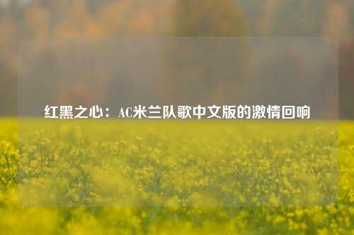 红黑之心：AC米兰队歌中文版的激情回响