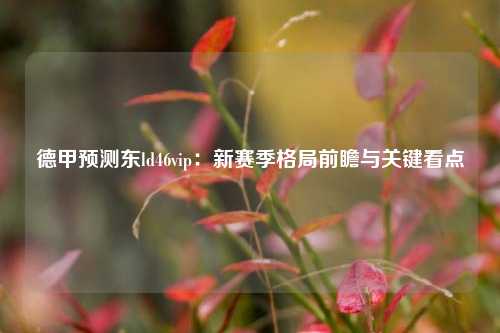 德甲预测东ld46vip：新赛季格局前瞻与关键看点