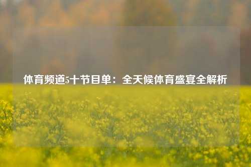 体育频道5十节目单：全天候体育盛宴全解析