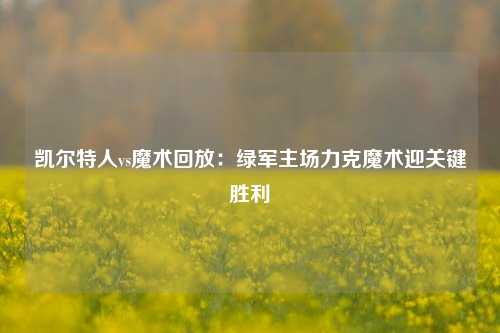 凯尔特人vs魔术回放：绿军主场力克魔术迎关键胜利