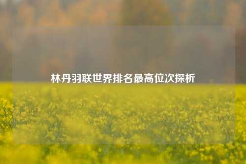 林丹羽联世界排名最高位次探析