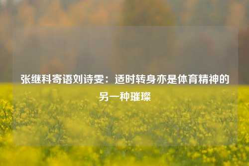 张继科寄语刘诗雯：适时转身亦是体育精神的另一种璀璨