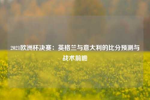 2021欧洲杯决赛：英格兰与意大利的比分预测与战术前瞻