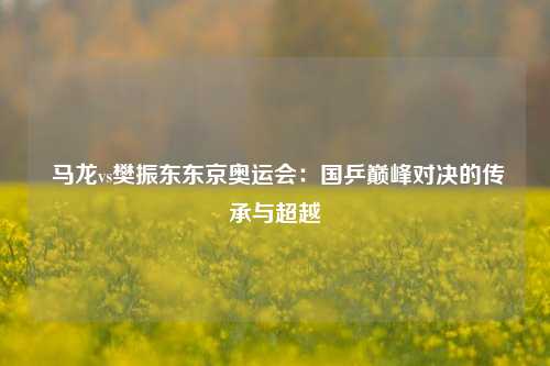  马龙vs樊振东东京奥运会：国乒巅峰对决的传承与超越