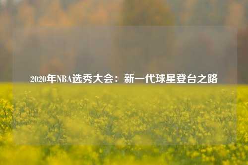 2020年NBA选秀大会：新一代球星登台之路