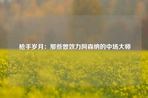  枪手岁月：那些曾效力阿森纳的中场大师