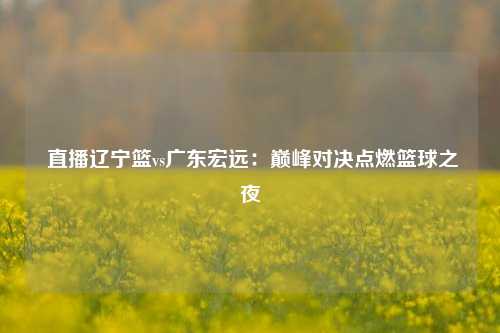  直播辽宁篮vs广东宏远：巅峰对决点燃篮球之夜