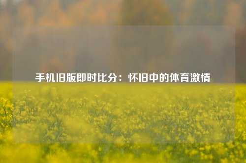 手机旧版即时比分：怀旧中的体育激情