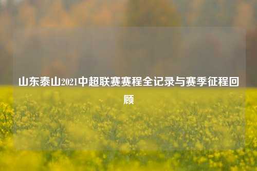 山东泰山2021中超联赛赛程全记录与赛季征程回顾