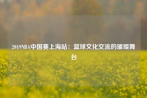 2019NBA中国赛上海站：篮球文化交流的璀璨舞台