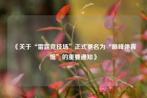 《关于“雷霆竞技场”正式更名为“巅峰体育馆”的重要通知》