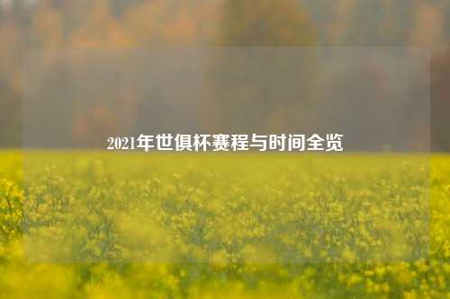 2021年世俱杯赛程与时间全览