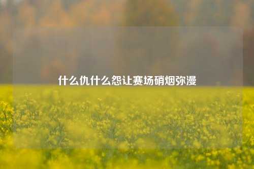 什么仇什么怨让赛场硝烟弥漫