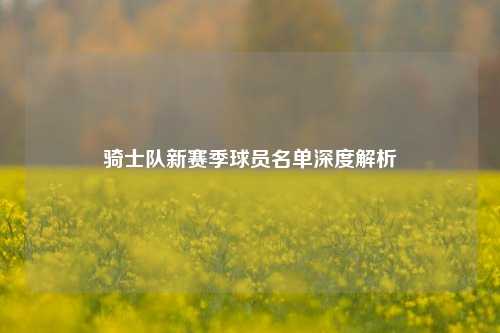 骑士队新赛季球员名单深度解析
