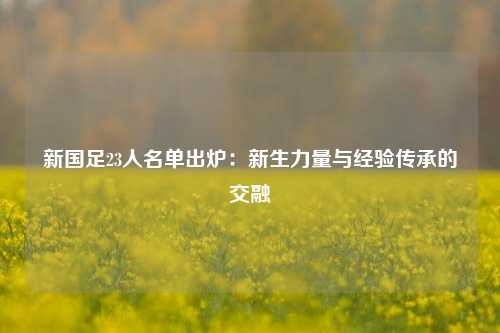 新国足23人名单出炉：新生力量与经验传承的交融